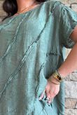 Lalli Damask Asymmetric Panel Top Khaki